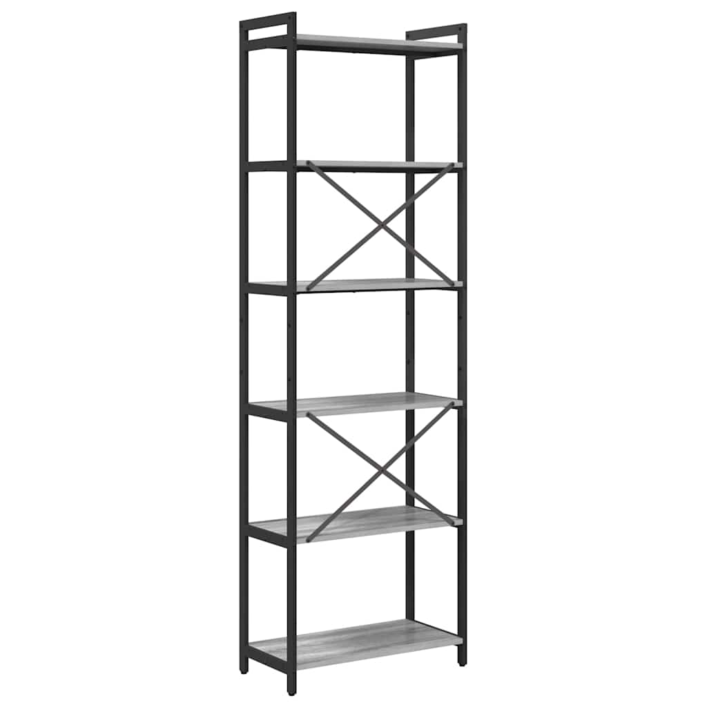 vidaXL Βιβλιοθήκη Γκρι sonoma 60 x 30 x 188 εκ Επεξεργασμένο ξύλο