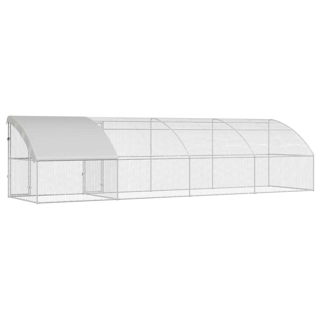 vidaXL Κλουβί για κότες Ασημί 800 x 200 x 198.5 εκ