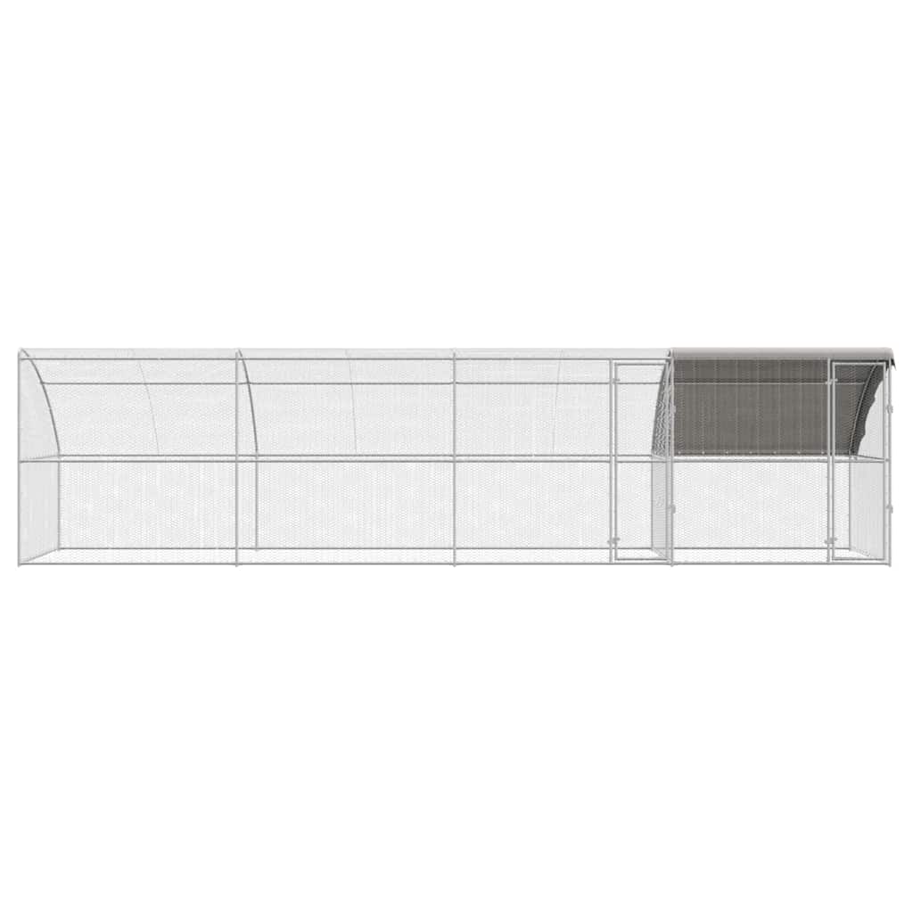 vidaXL Κλουβί για κότες Ασημί 800 x 200 x 198.5 εκ