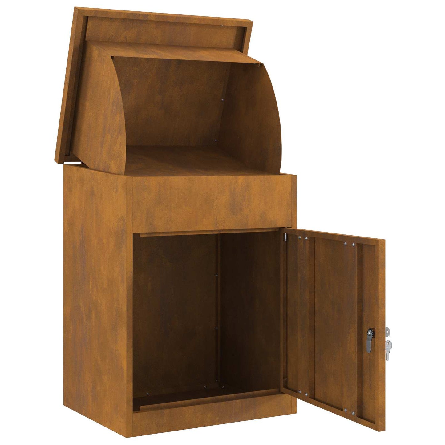 vidaXL Θυρίδα Πακέτων με αποθήκευση Σκ rusty 47,5 x 38 x 59 εκ.