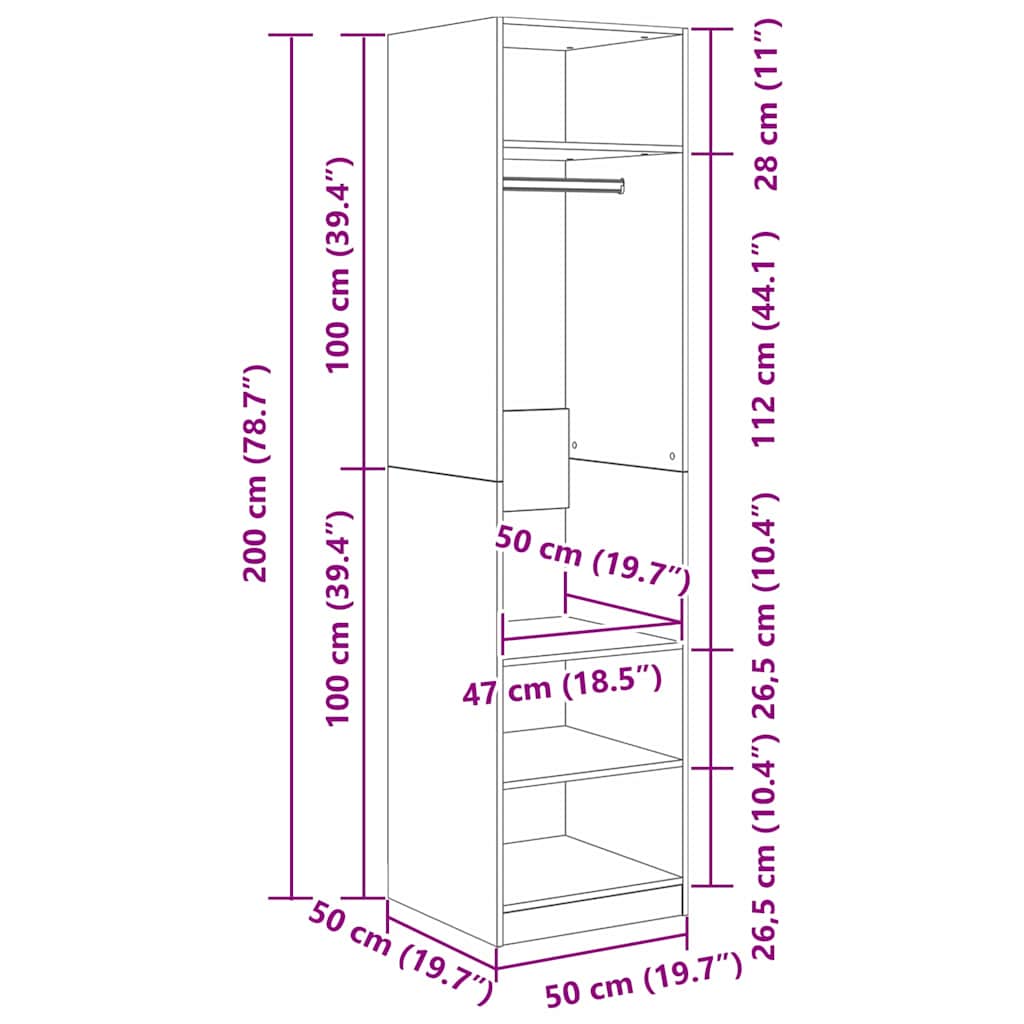 vidaXL Ντουλάπι με ράφι με αποθήκευση Παλαιό ξύλο Επεξεργασμένο ξύλο