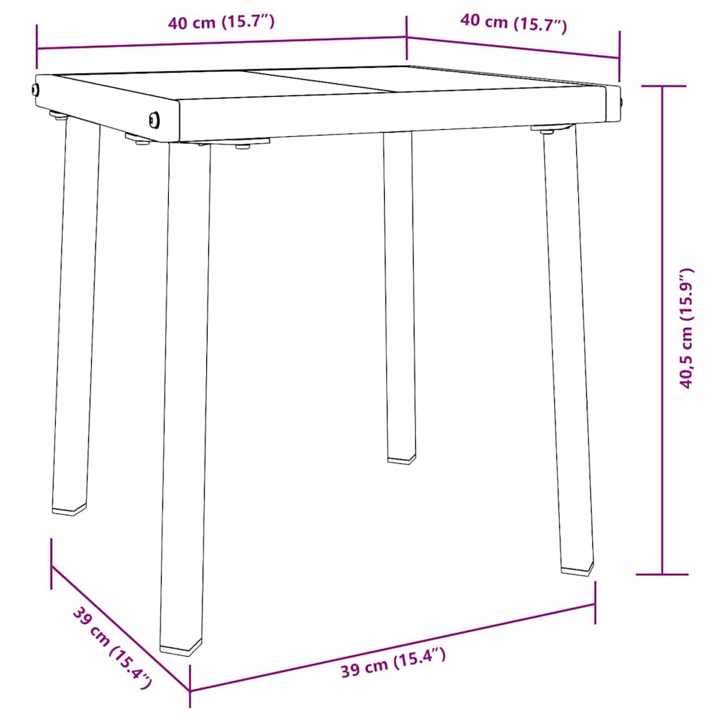 vidaXL Ήλιος Λάουτζερ 3 pcs Μαύρο και Λευκό 40 x 40 x 40.5 εκ