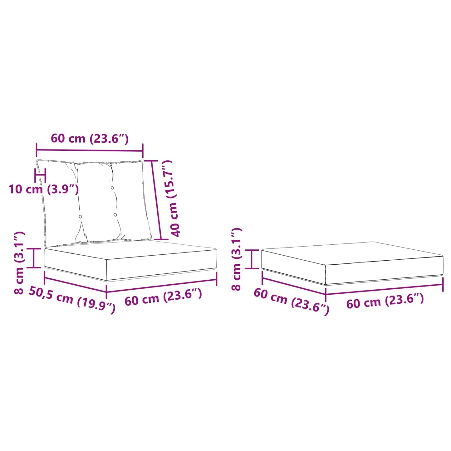 vidaXL Σειρά Καναπέ Εξωτερικού με μαξιλάρι 6 pcs Φυσικό και Μαύρο