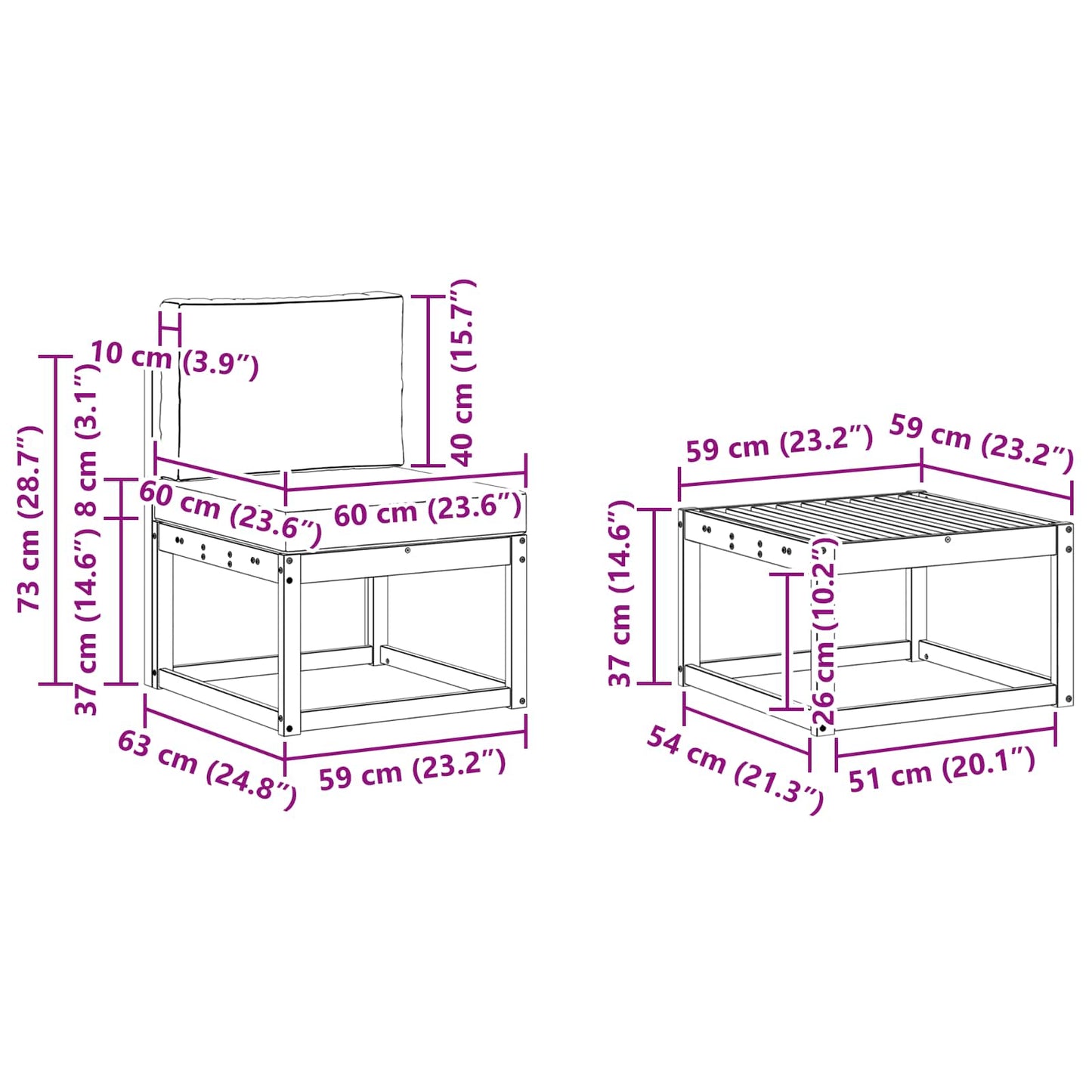 vidaXL Σειρά Καναπέ Εξωτερικού με μαξιλάρι 6 pcs Φυσικό και Κρέμα