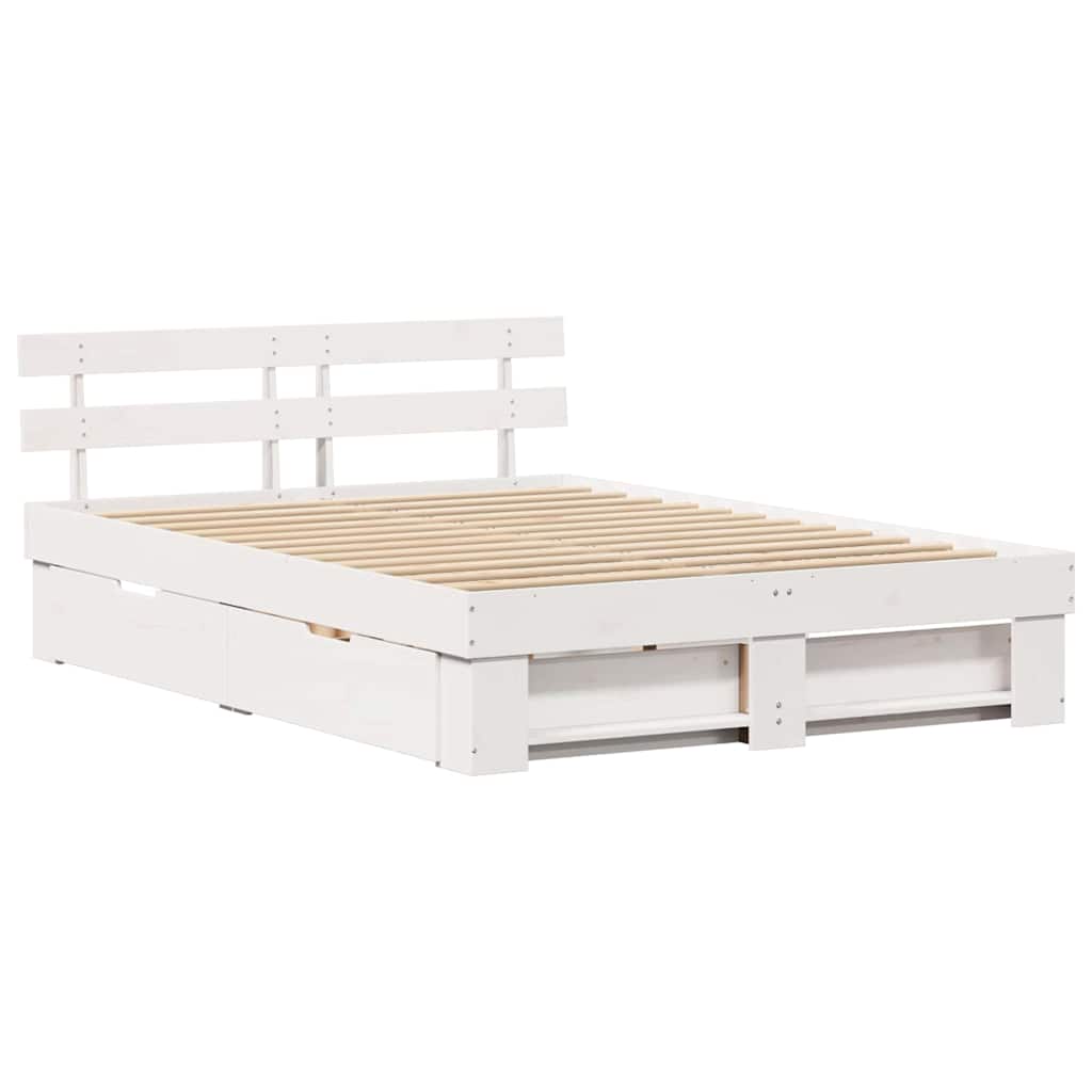 vidaXL Σκελετός Κρεβατιού Λευκό 160 x 200 cm Στερεά ξυλεία πεύκου