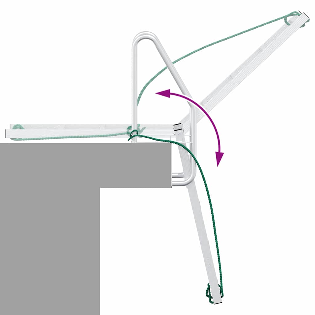 vidaXL Σκάλα ντόκ Άλλο Ασημί 58 x 77 x 166 εκ Αλουμίνιο