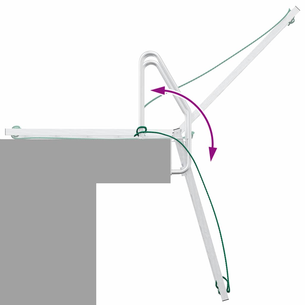 vidaXL Σκάλα ντόκ Άλλο Ασημί 58 x 77 x 191 εκ Αλουμίνιο