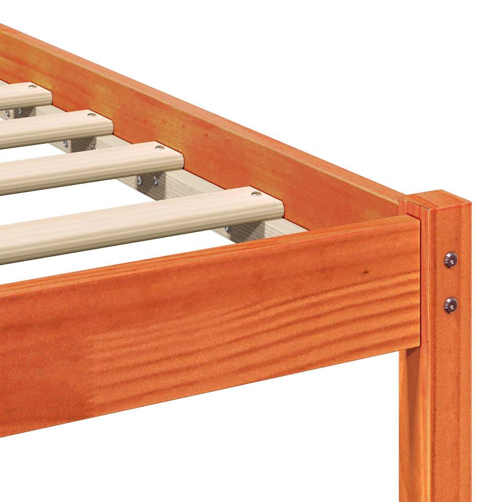 vidaXL Σκελετός Κρεβατιού Καφέ κεριού 90 x 210 cm Μασίφ ξύλο πεύκου