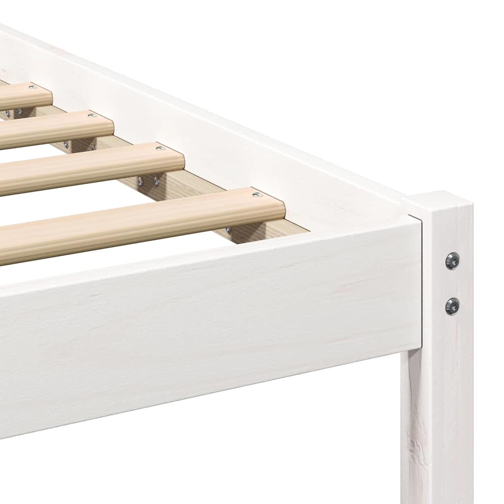 vidaXL Σκελετός Κρεβατιού Λευκό 100 x 210 cm Μασίφ ξύλο πεύκου