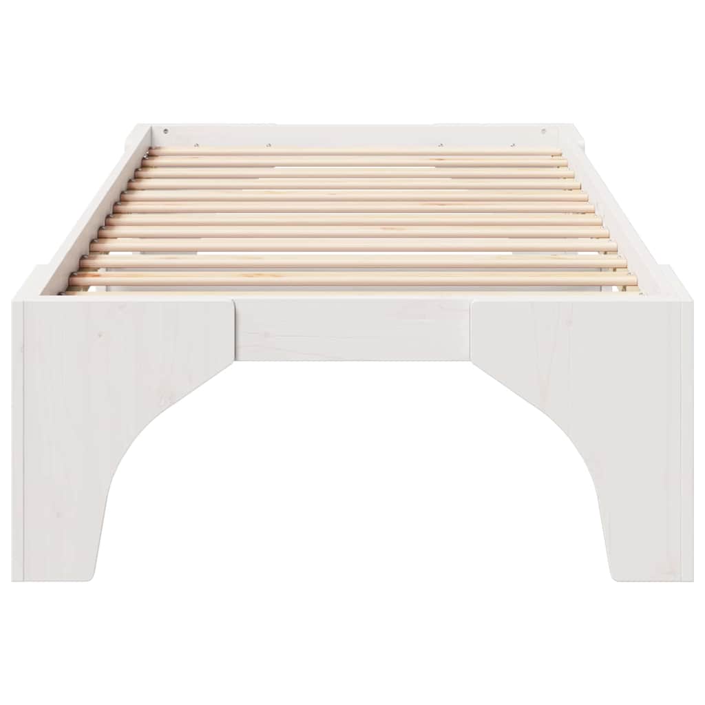 vidaXL Σκελετός Κρεβατιού Λευκό 90 x 190 cm Στερεά ξυλεία πεύκου