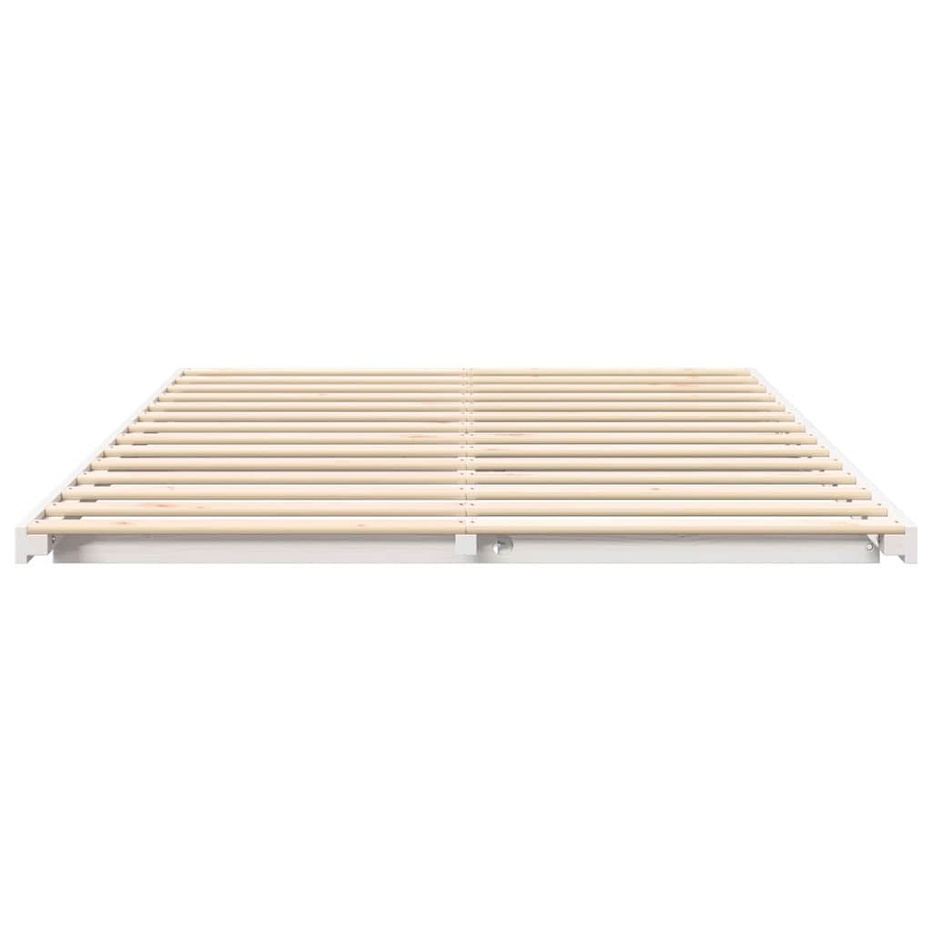 vidaXL Σκελετός Κρεβατιού Λευκό 140 x 200 cm Στερεά ξυλεία πεύκου