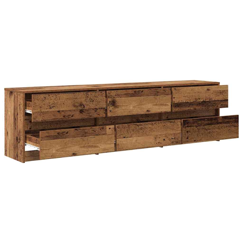 vidaXL Ντουλάπι TV με συρτάρι Καφέ 180 x 34 x 50 εκ Επεξεργασμένο ξύλο