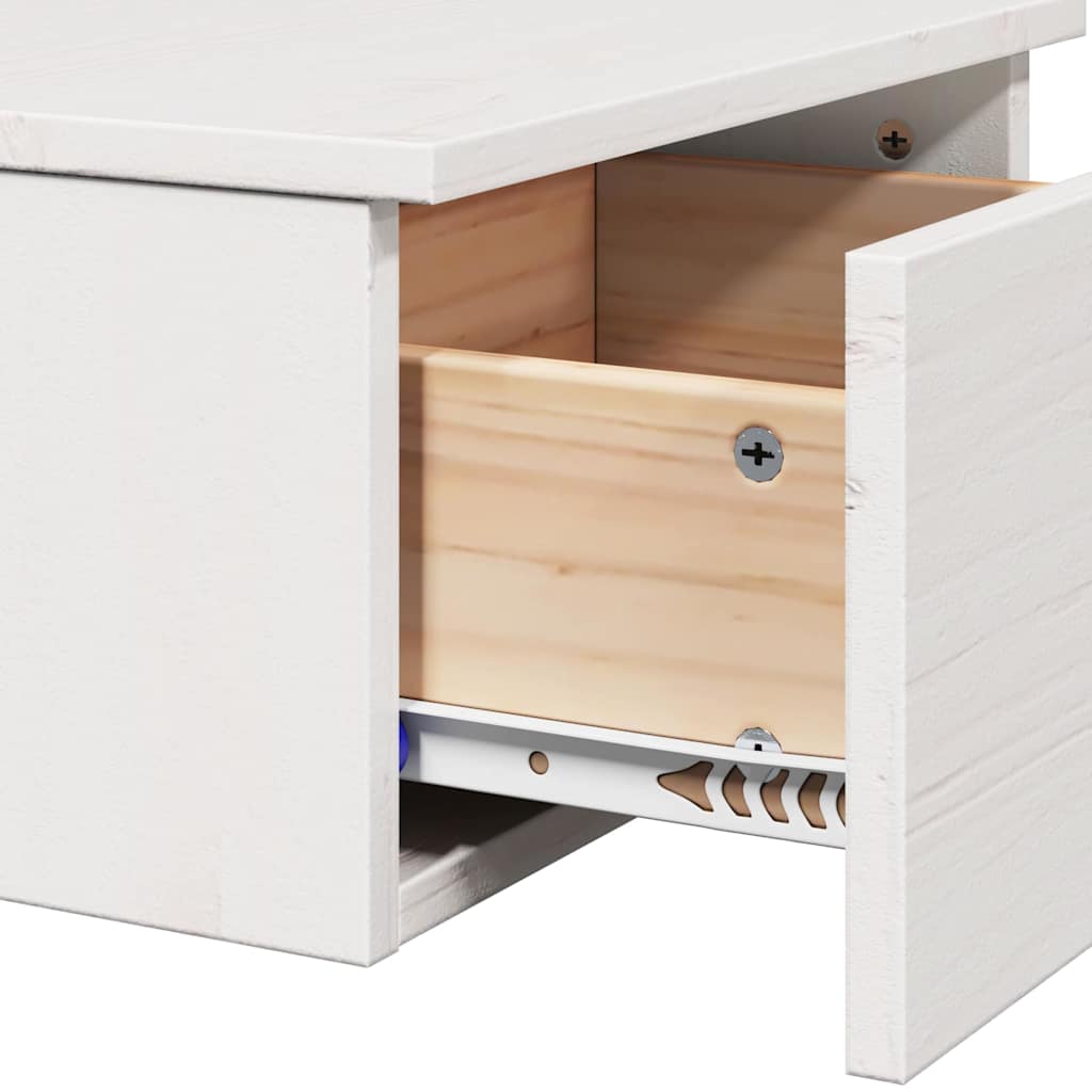 vidaXL Κομοδίνο 2 τμχ. Λευκό 37 x 35 x 18,5 εκ Μασίφ ξύλο πεύκου