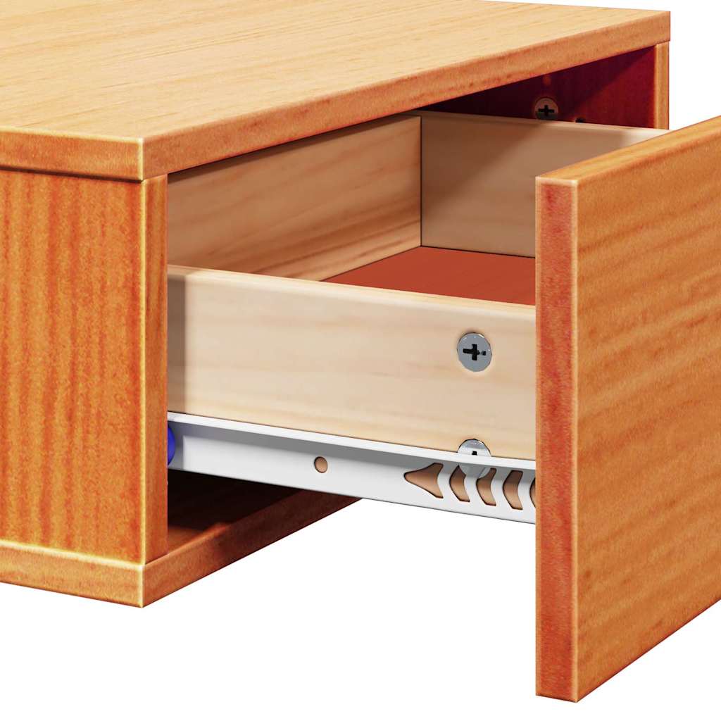 vidaXL Κομοδίνο 2 pcs Κερωτό καφέ 42 x 32,5 x 40 εκ Μασίφ ξύλο πεύκου