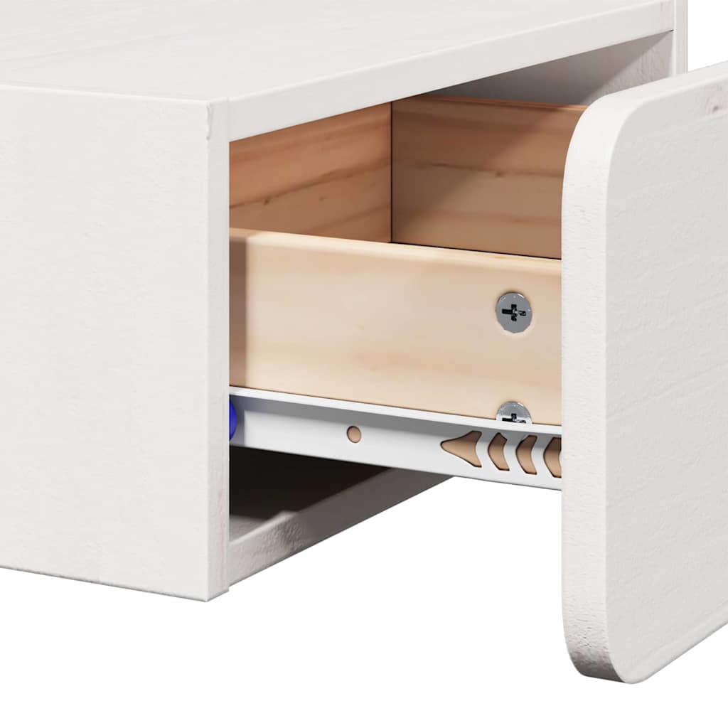 vidaXL Κομοδίνο 2 τμχ. Λευκό 39 x 34 x 16,5 εκ. Μασίφ ξύλο πεύκου