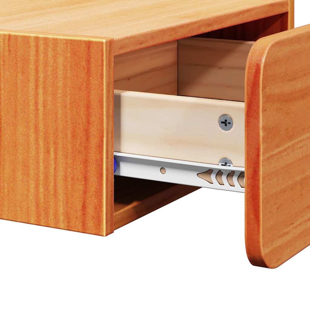 vidaXL Κομοδίνο 2 pcs Κερωτό καφέ 39 x 34 x 16,5 εκ. Μασίφ ξύλο πεύκου