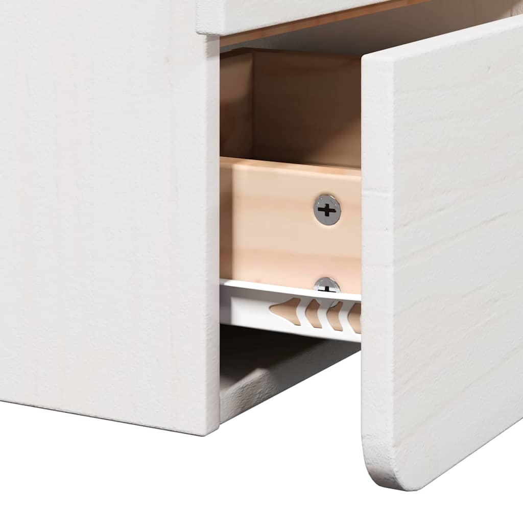 vidaXL Κομοδίνο 2 τμχ. Λευκό 39 x 34 x 33 εκ. Μασίφ ξύλο πεύκου
