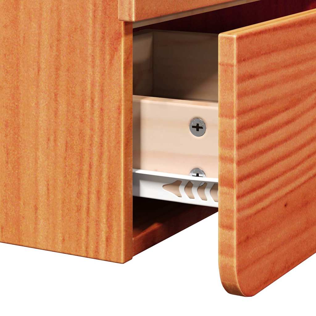 vidaXL Κομοδίνο 2 pcs Καφέ 39 x 34 x 33 εκ. Μασίφ ξύλο πεύκου