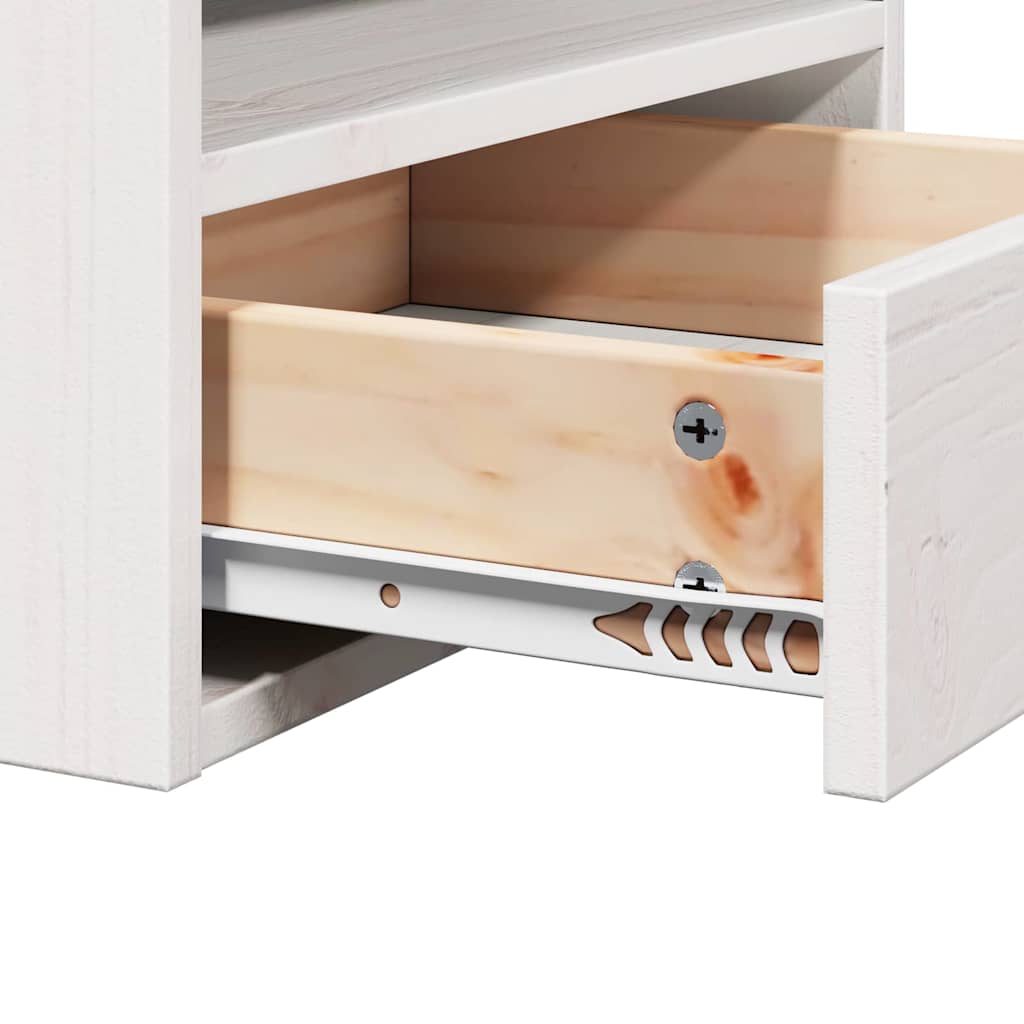 vidaXL Κομοδίνο 2 τμχ. Λευκό 38 x 36 x 29,5 εκ Μασίφ ξύλο πεύκου