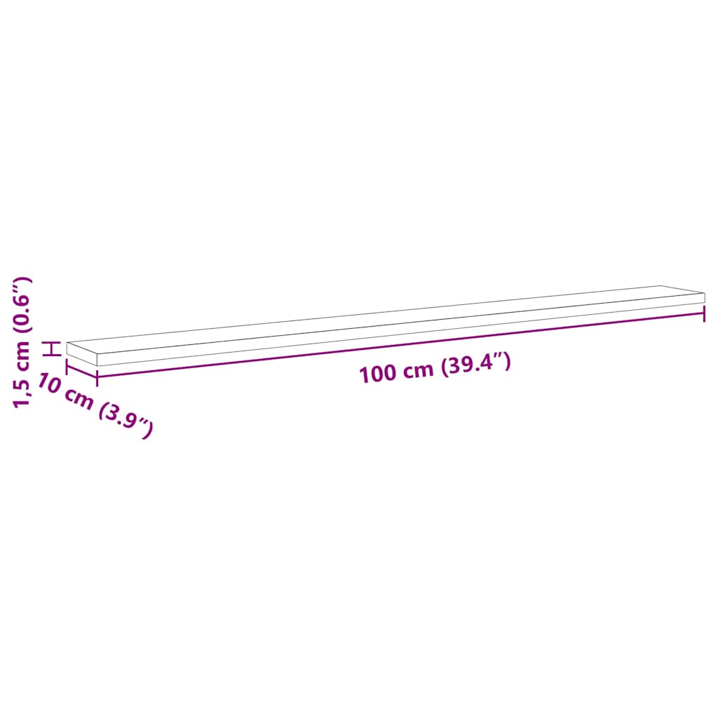 vidaXL Ράφι Βιβλίων 3 επίπεδα 4 τμχ. 100 x 10 x 1,5 cm Μαύρο