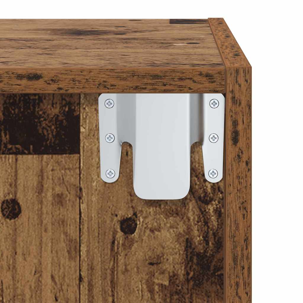 vidaXL Σετ επίπλου τηλεόρασης Επιτοίχιο Παλιό Ξύλο 37 x 37 x 72 εκ