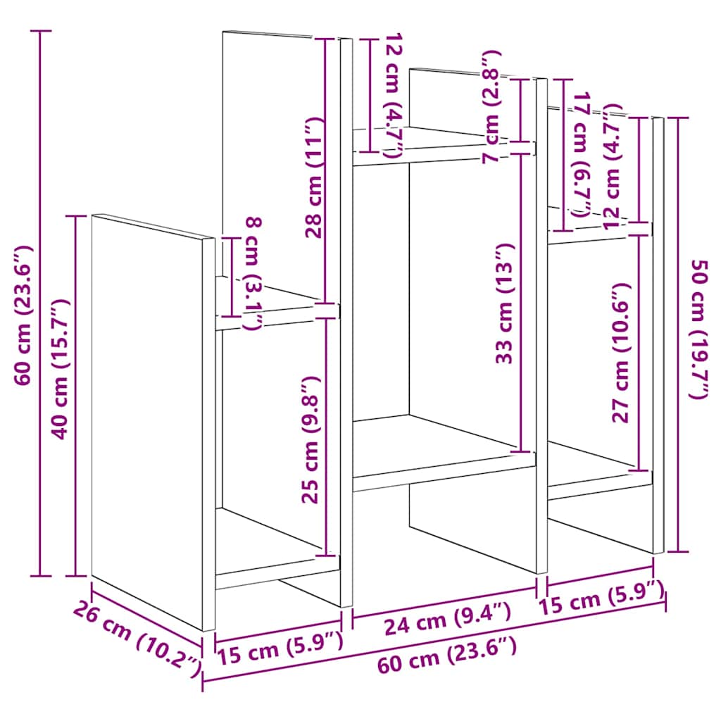 vidaXL Βοηθητικό ντουλάπι Μαύρη Οξυά 60 x 26 x 60 εκ.