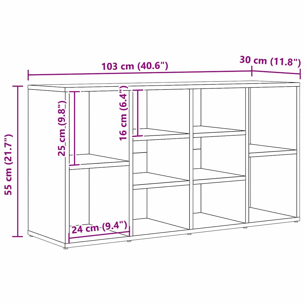 vidaXL Πάγκος για παπούτσια με ράφι Παλιό ξύλο 103 x 30 x 54,5 εκ