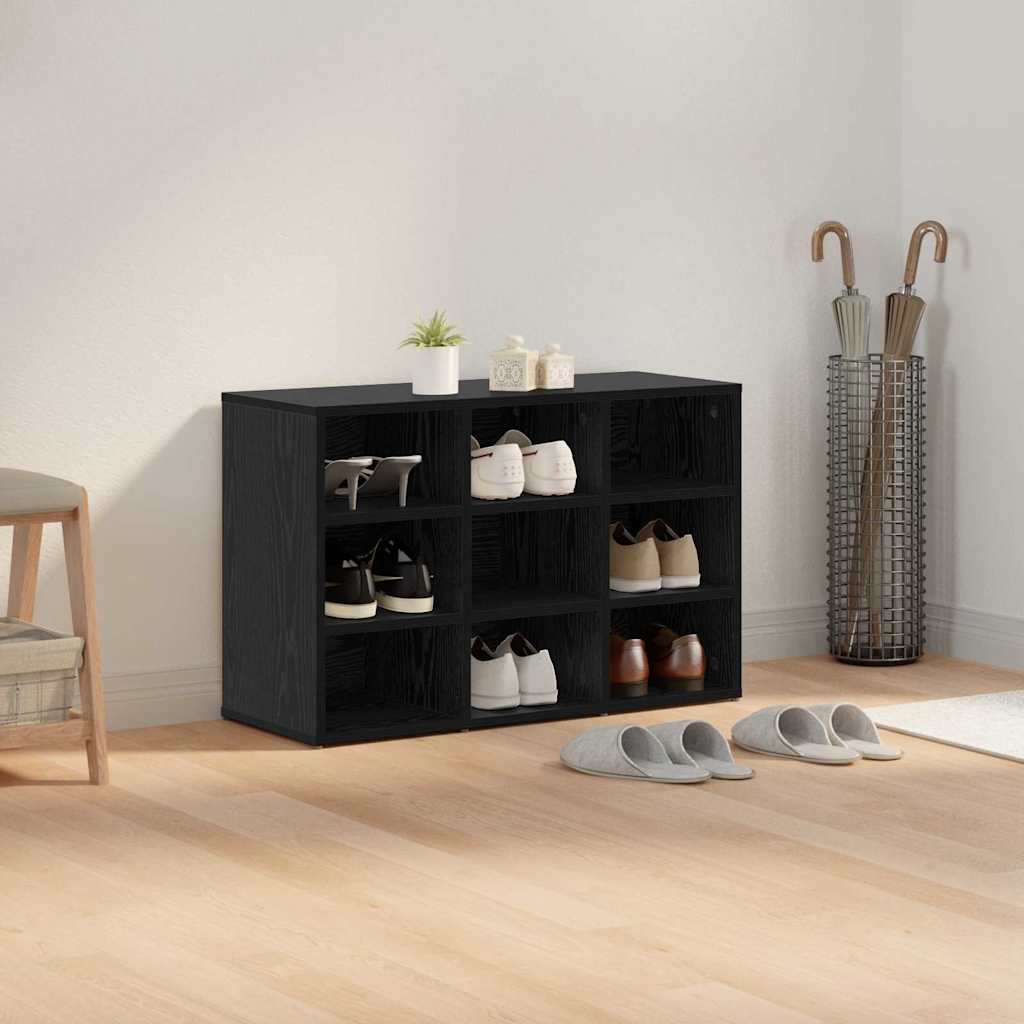 vidaXL Παπουτσοθήκη Μαύρη δρυς 77.5 x 30 x 51 εκ. Επεξεργασμένο ξύλο