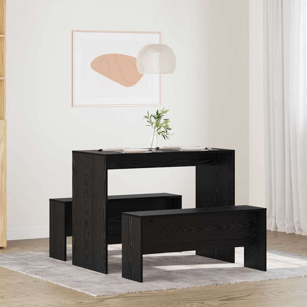 vidaXL Σετ τραπεζαρίας 2 pcs Μαύρη δρυς 97 x 47 x 75 εκ.