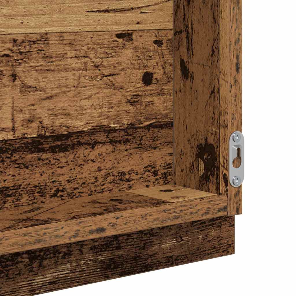 vidaXL Καθρέφτης μπάνιου LED Επιτοίχιο Παλαιό ξύλο 40 x 8.5 x 37 εκ.