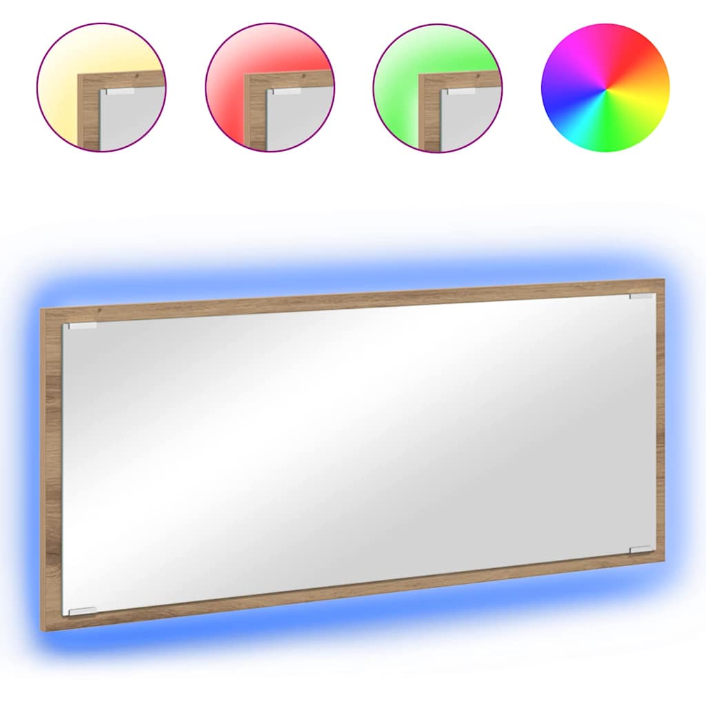 vidaXL Καθρέφτης artisan δρυς 90 x 8.5 x 37 εκ Επεξεργασμένο ξύλο