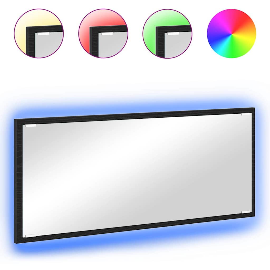 vidaXL Καθρέφτης Μαύρη δρυς 90 x 8.5 x 37 εκ Επεξεργασμένο ξύλο