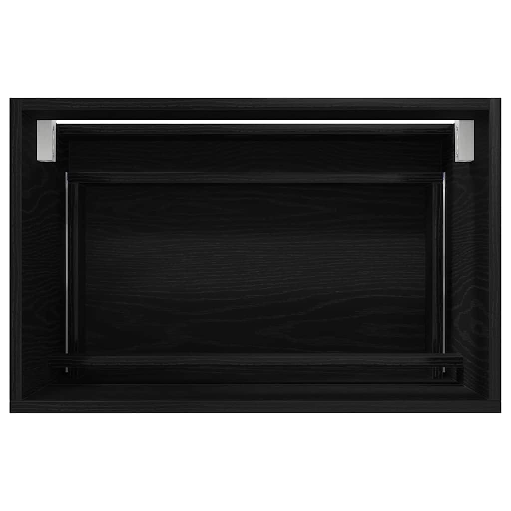 vidaXL Σετ Επίπλων Μπάνιου με συρτάρι 2 pcs Μαύρη Οξυά 57 x 37 x 45 εκ