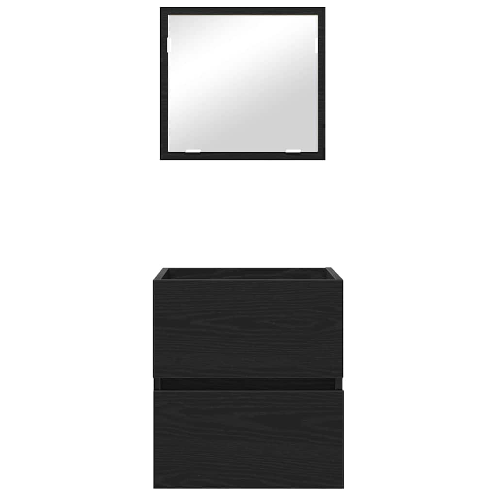 vidaXL Ντουλάπι Μπάνιου με συρτάρι Άλλο Μαύρη Οξυά 41 x 38.5 x 45 cm