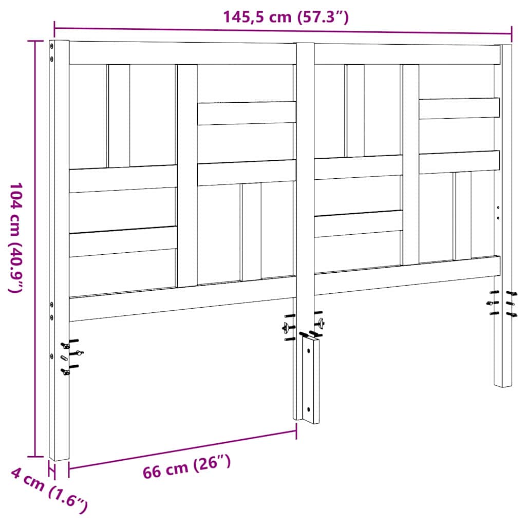 vidaXL Κεφαλάκι Κρεβατιού με κεφαλάρι Καφέ κεριού 145.5 x 4 x 104 εκ.