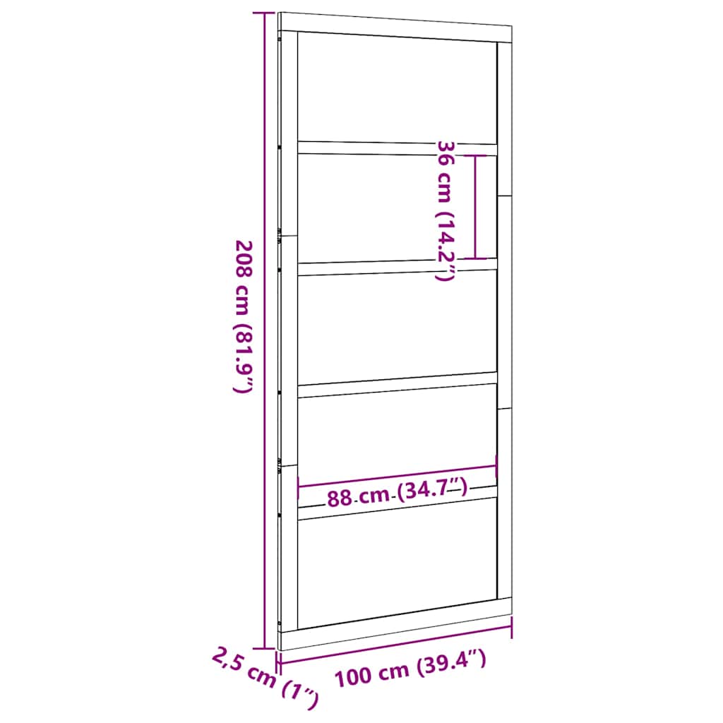 vidaXL Σαμαρίνα Λευκό 100 x 208 εκ. Μασίφ ξύλο πεύκου