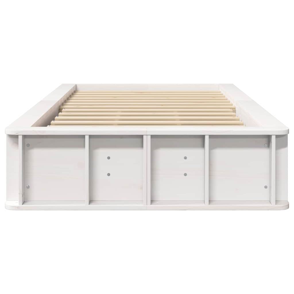 vidaXL Σκελετός Κρεβατιού Λευκό 90 x 200 cm Στερεά ξυλεία πεύκου
