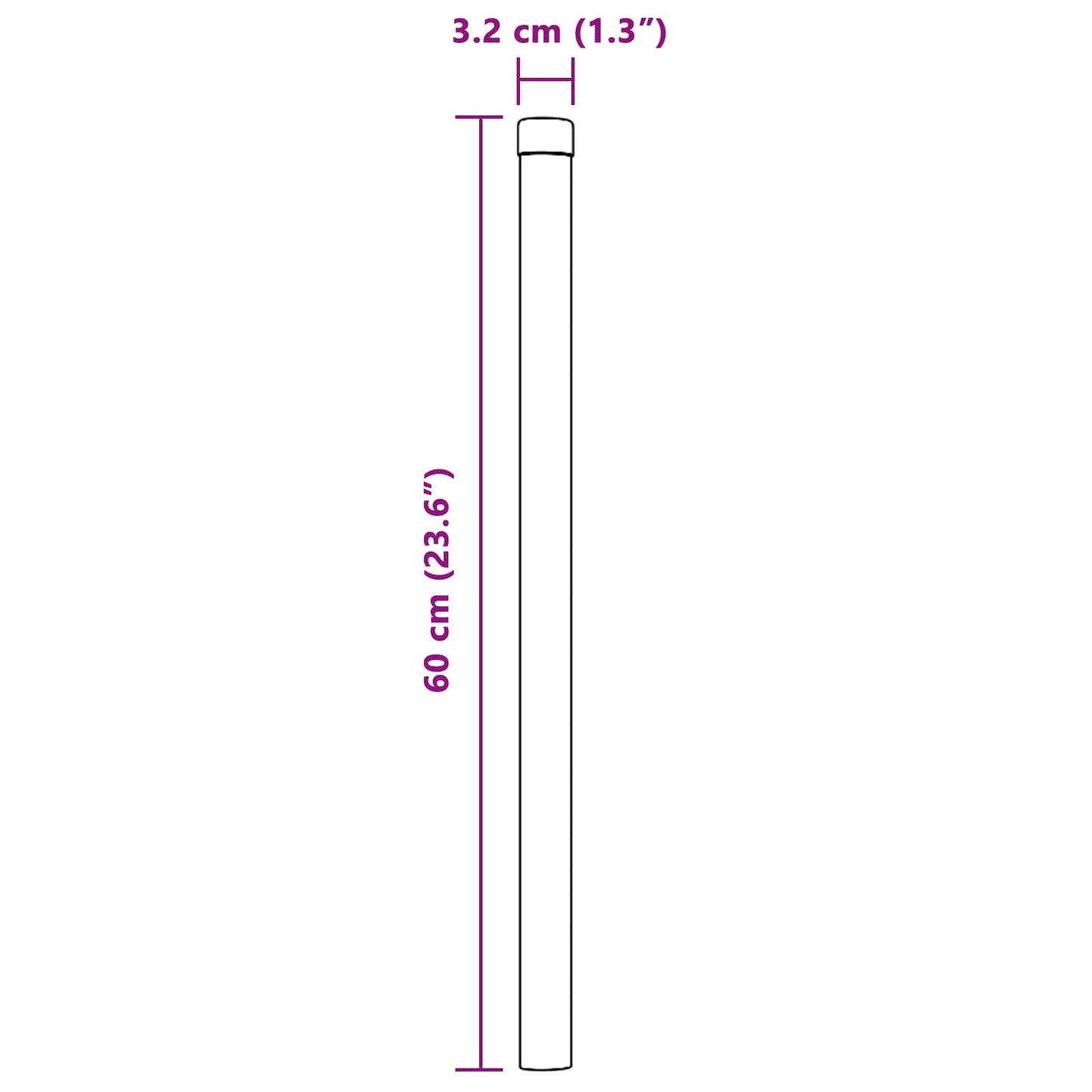 vidaXL Στύλος Περιφράξεων 2 τμχ. Γκρι 60 cm