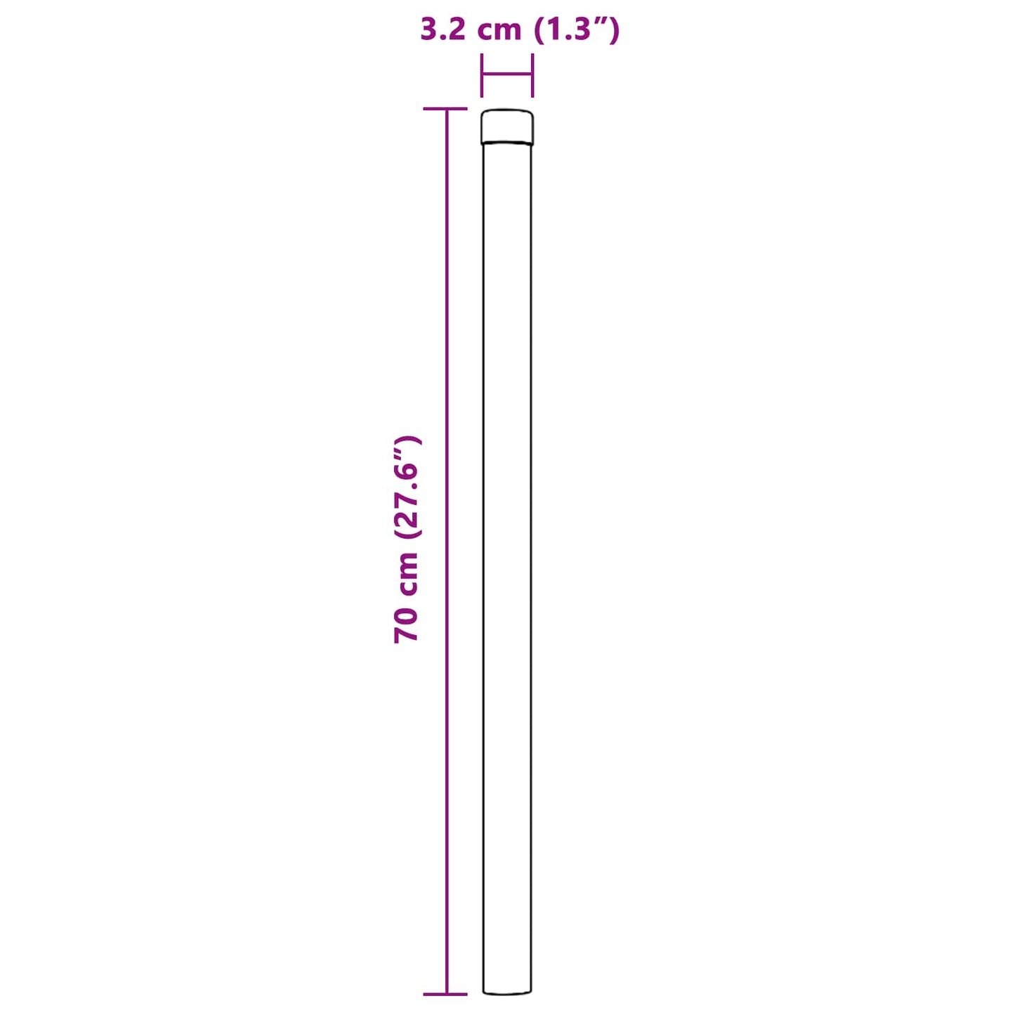 vidaXL Στύλος Περιφράξεων 2 τμχ. Γκρι 70 cm