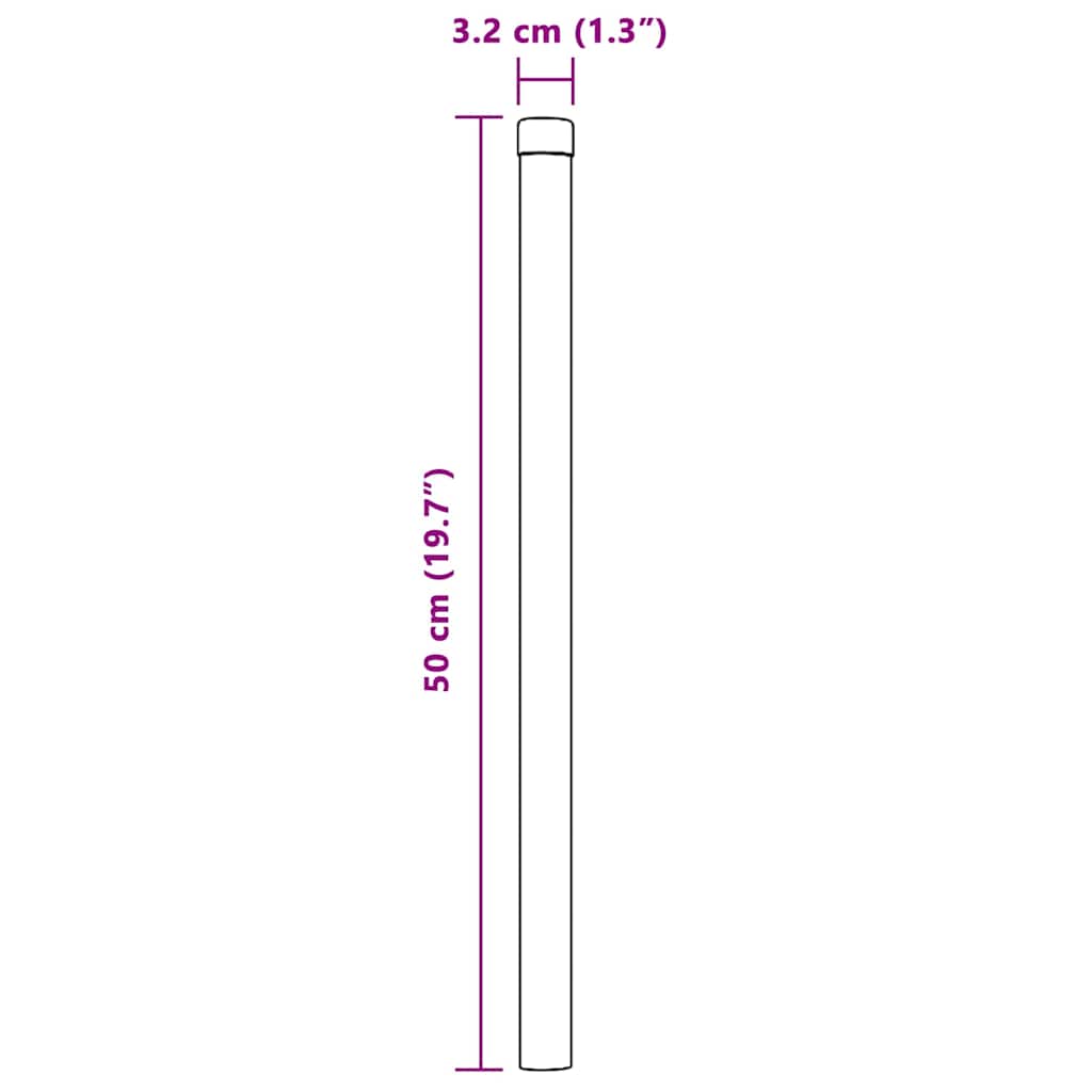 vidaXL Στύλος Περιφράξεων 12 τεμ. Ασημί 50 cm