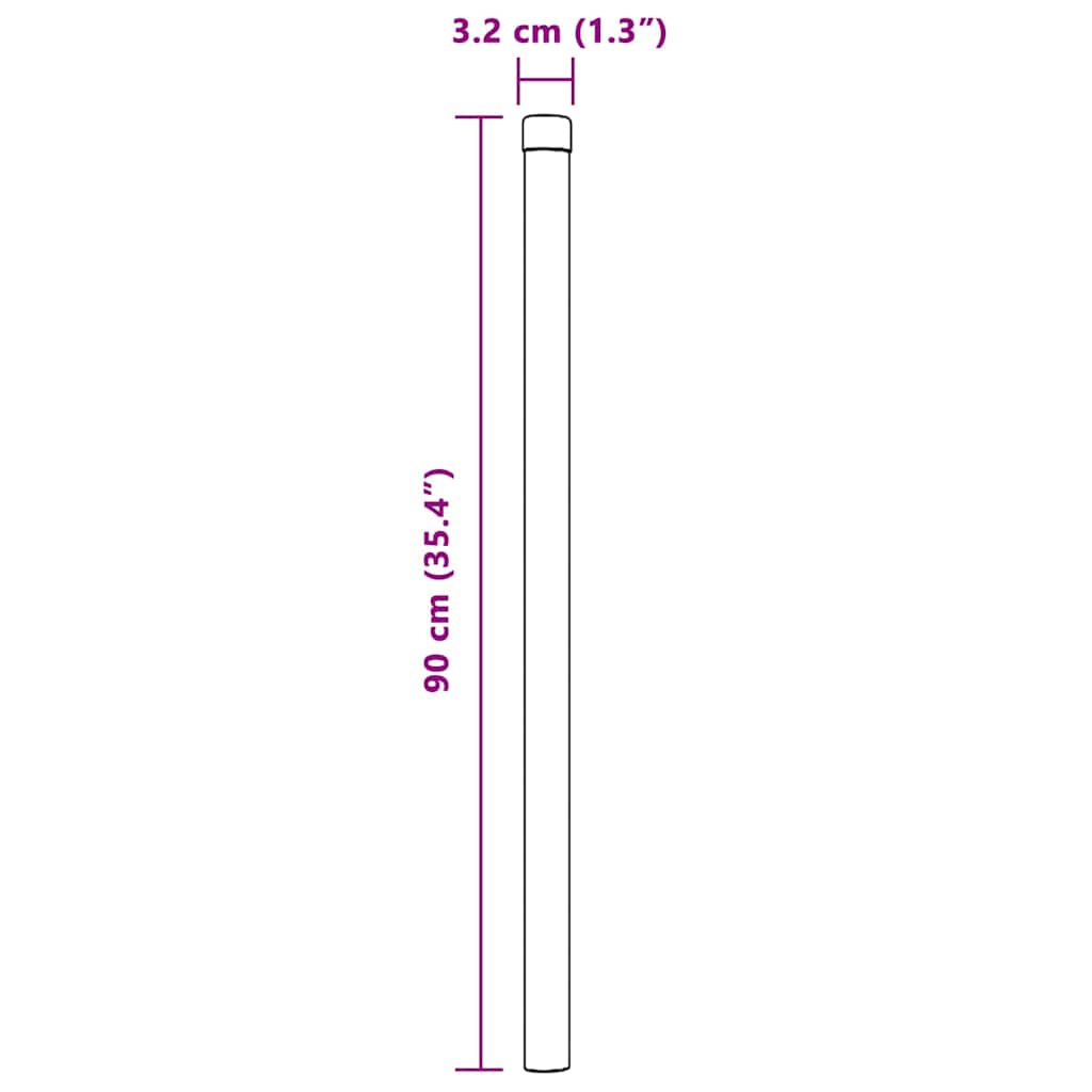 vidaXL Στύλος Περιφράξεων 2 τμχ. Ασημί 90 cm