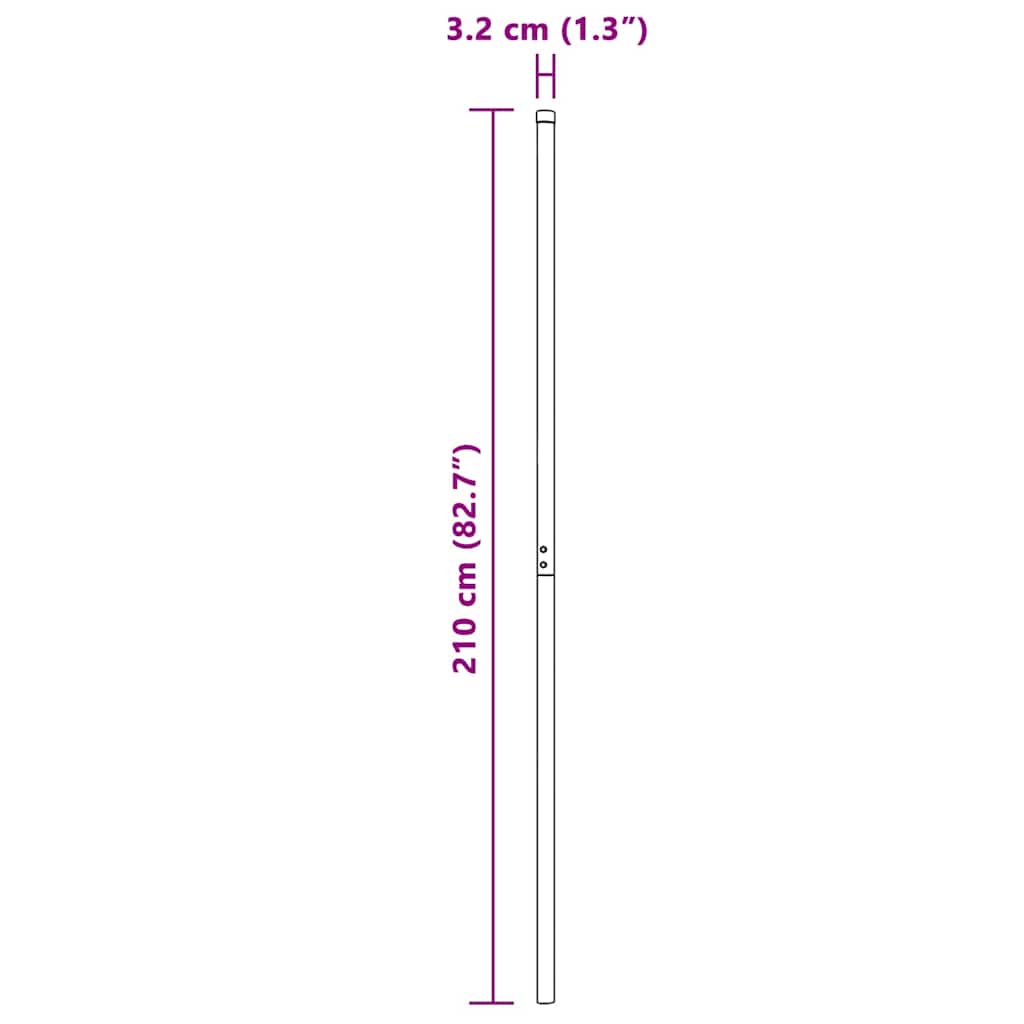 vidaXL Πό posts φράχτη 2 pcs Ασημί 210 cm Ατσάλι με Επικάλυψη Πούδρας