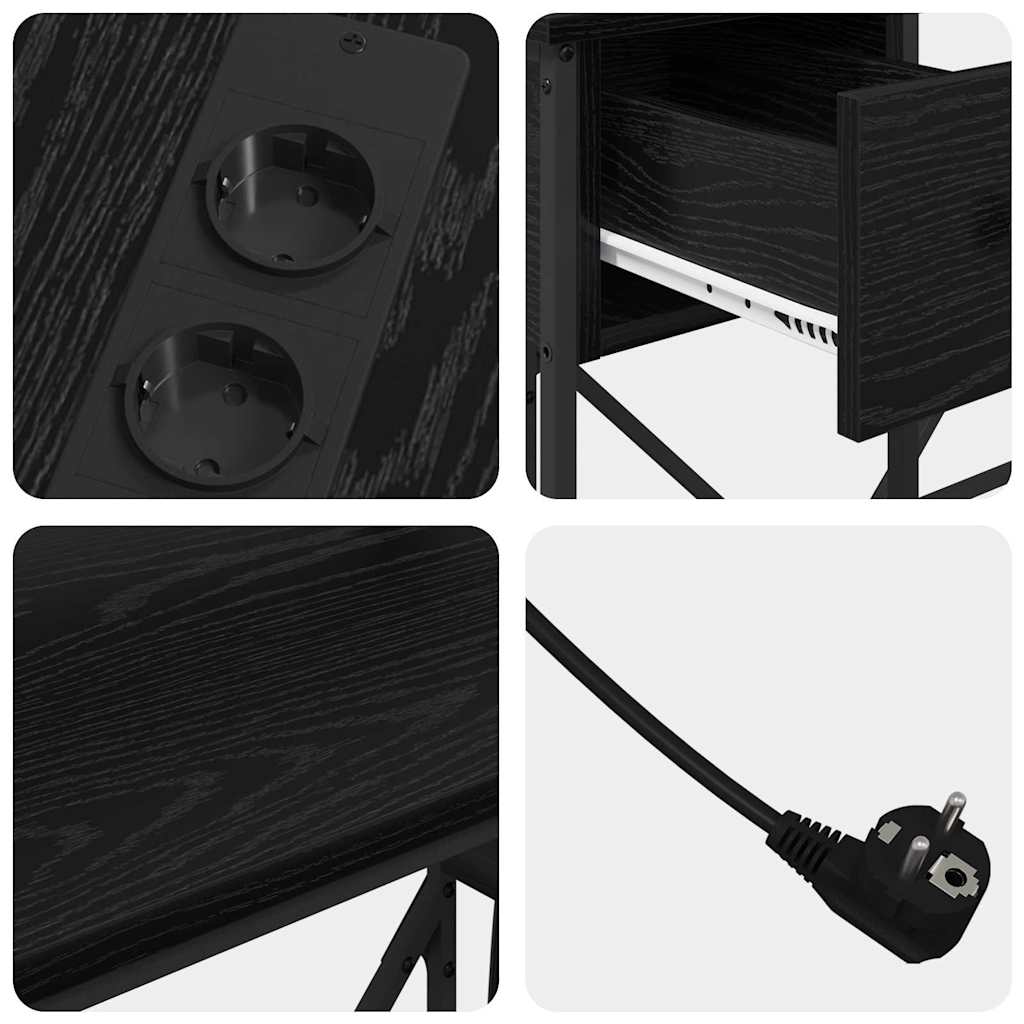 vidaXL Γραφείο Μαύρη δρυς 120 x 79 x 86.5 εκ. Επεξεργασμένο ξύλο