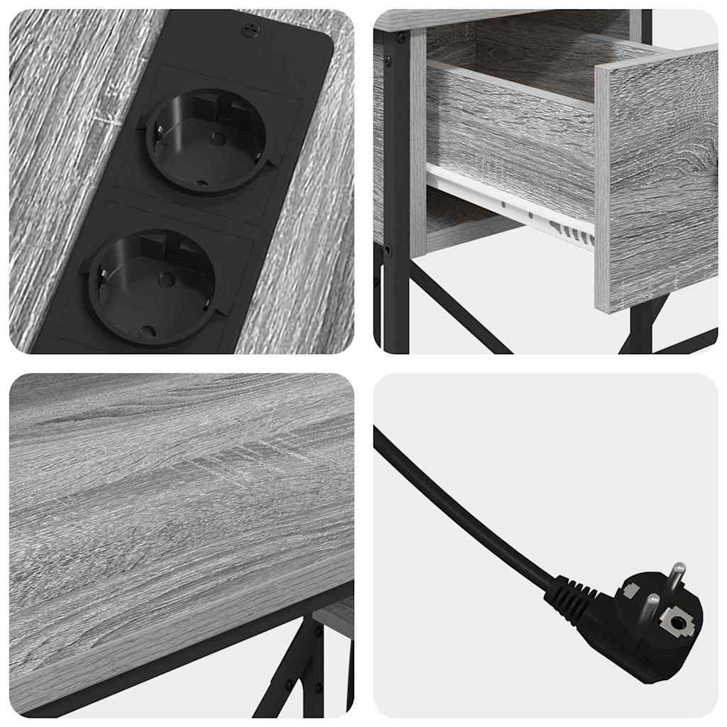 vidaXL Γραφείο Γκρίζο Σονομα 120 x 79 x 86,5 εκ. Επεξεργασμένο Ξύλο