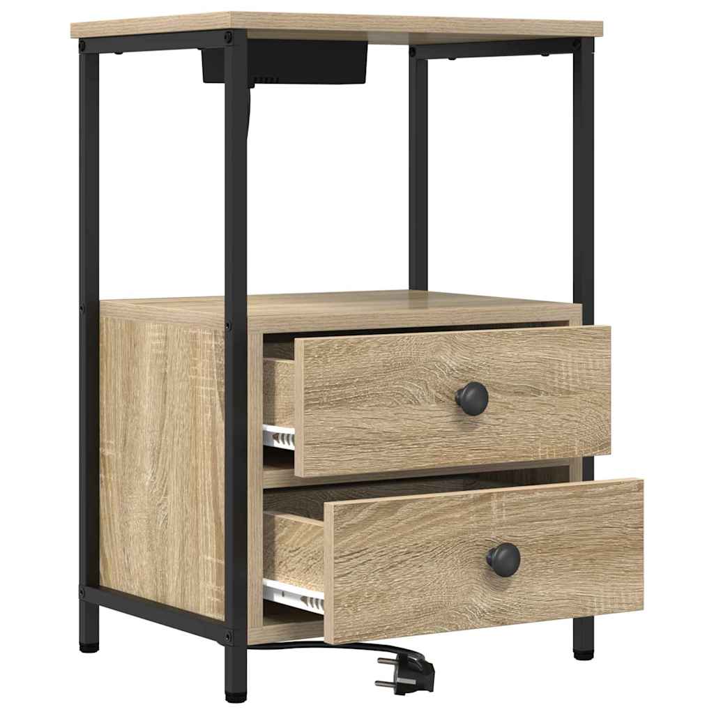 vidaXL Κομοδίνο 2 pcs Δρύς Sonoma 40 x 31 x 60 εκ. Επεξεργασμένο ξύλο