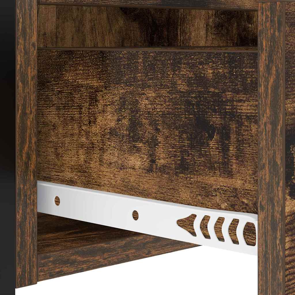 vidaXL Κομοδίνο με συρτάρι 2 pcs Καπνιστό Δρύς 40 x 31 x 60 εκ.