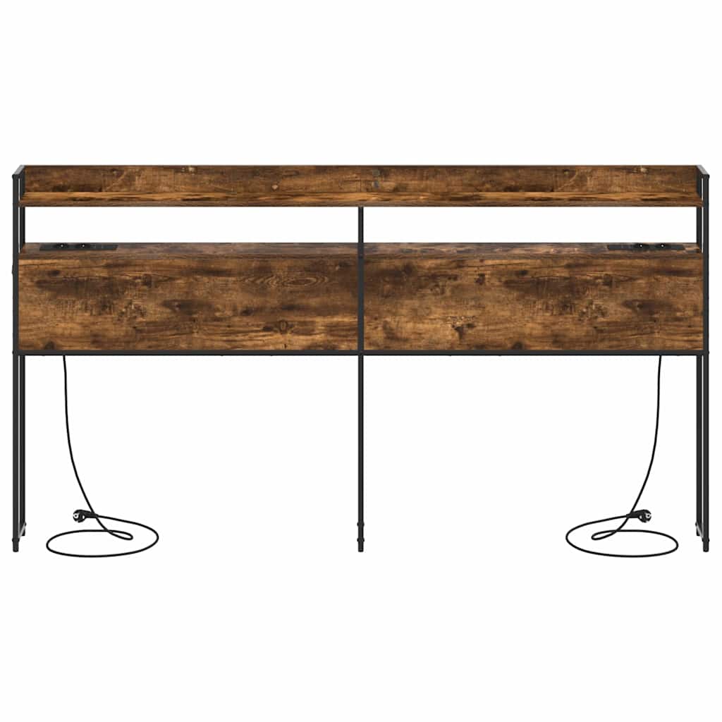 vidaXL Κεφαλάρι με ράφι Καπνιστή δρυς 200 cm Επεξεργασμένο ξύλο