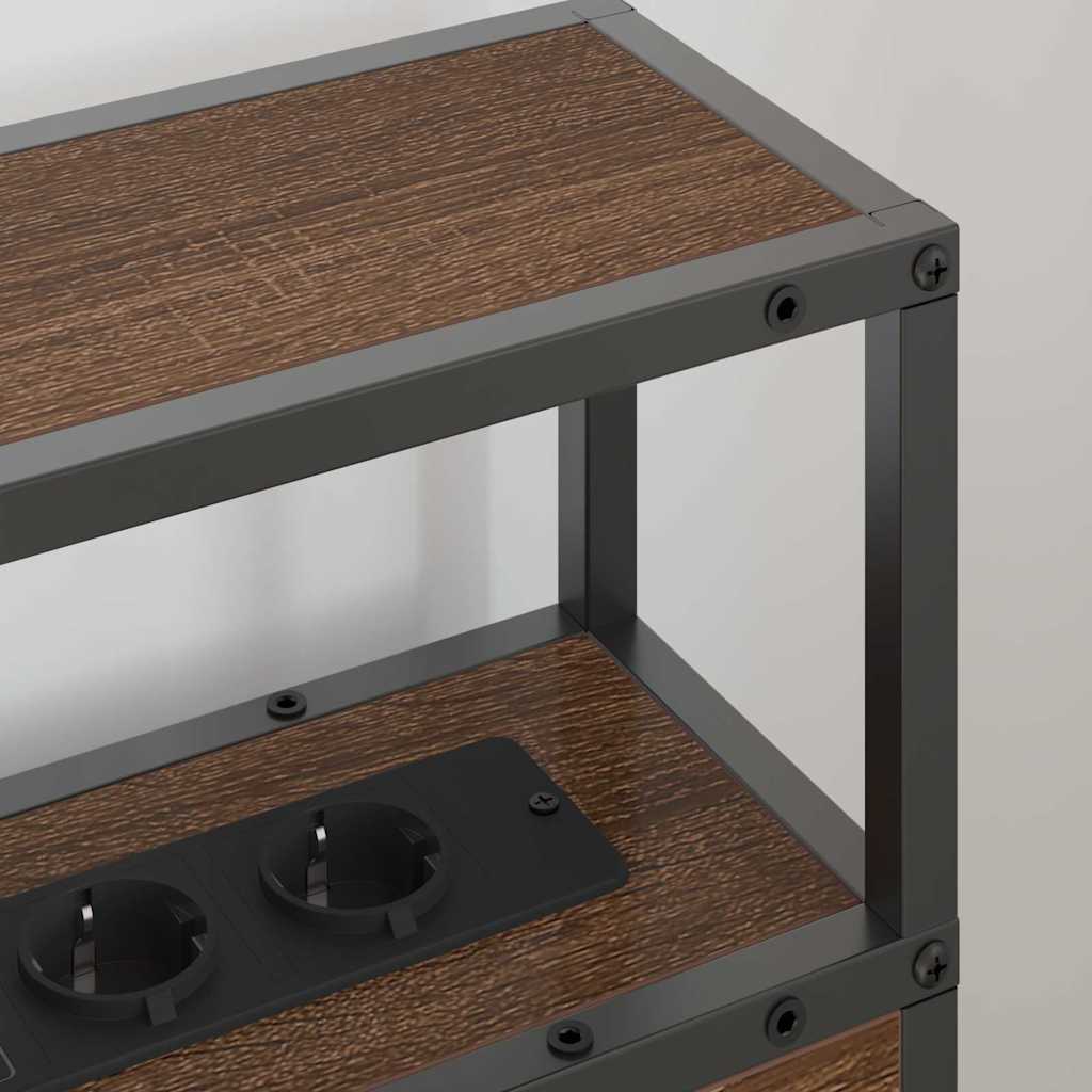 vidaXL Κεφαλάρι Αποθήκης με ράφι Καφέ δρυς 80 cm Επεξεργασμένο ξύλο