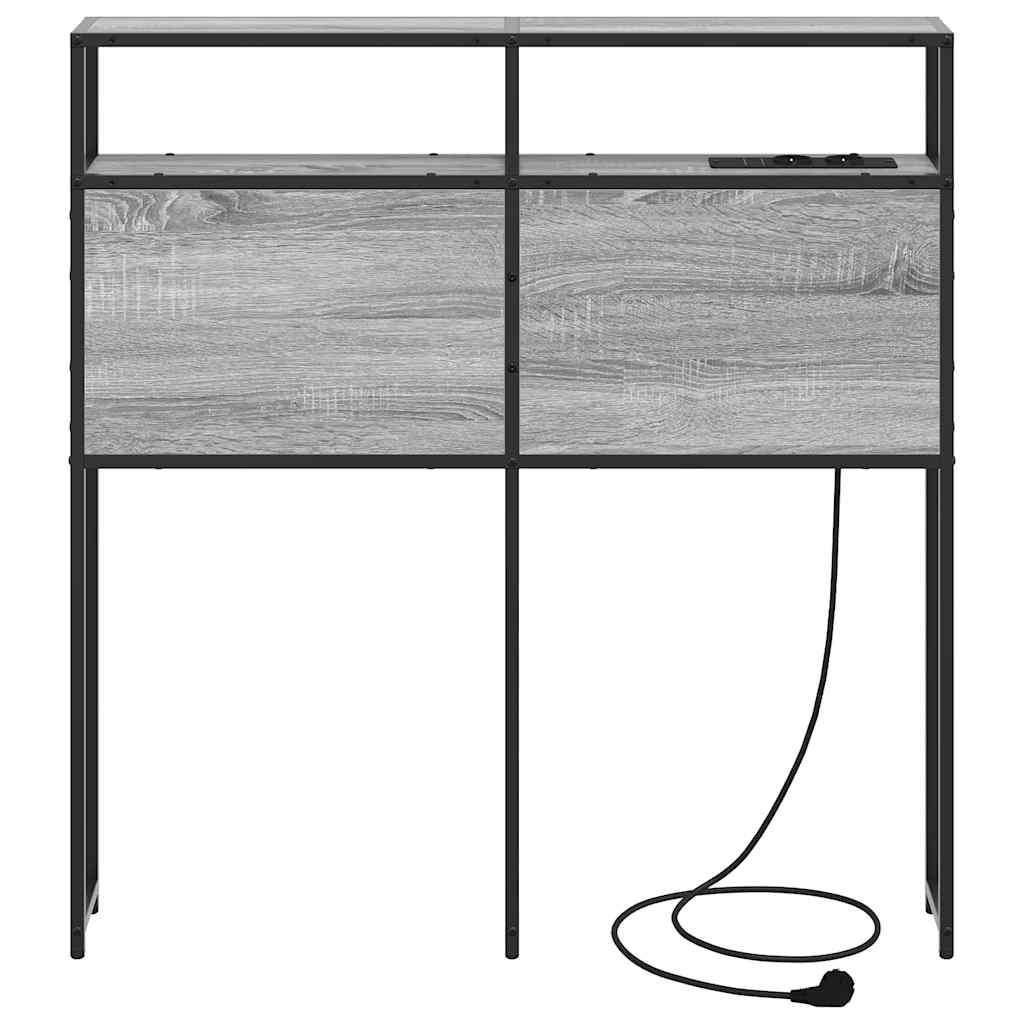 vidaXL Κεφαλάρι Αποθήκης με ράφι Γκρι sonoma 90 cm Επεξεργασμένο ξύλο