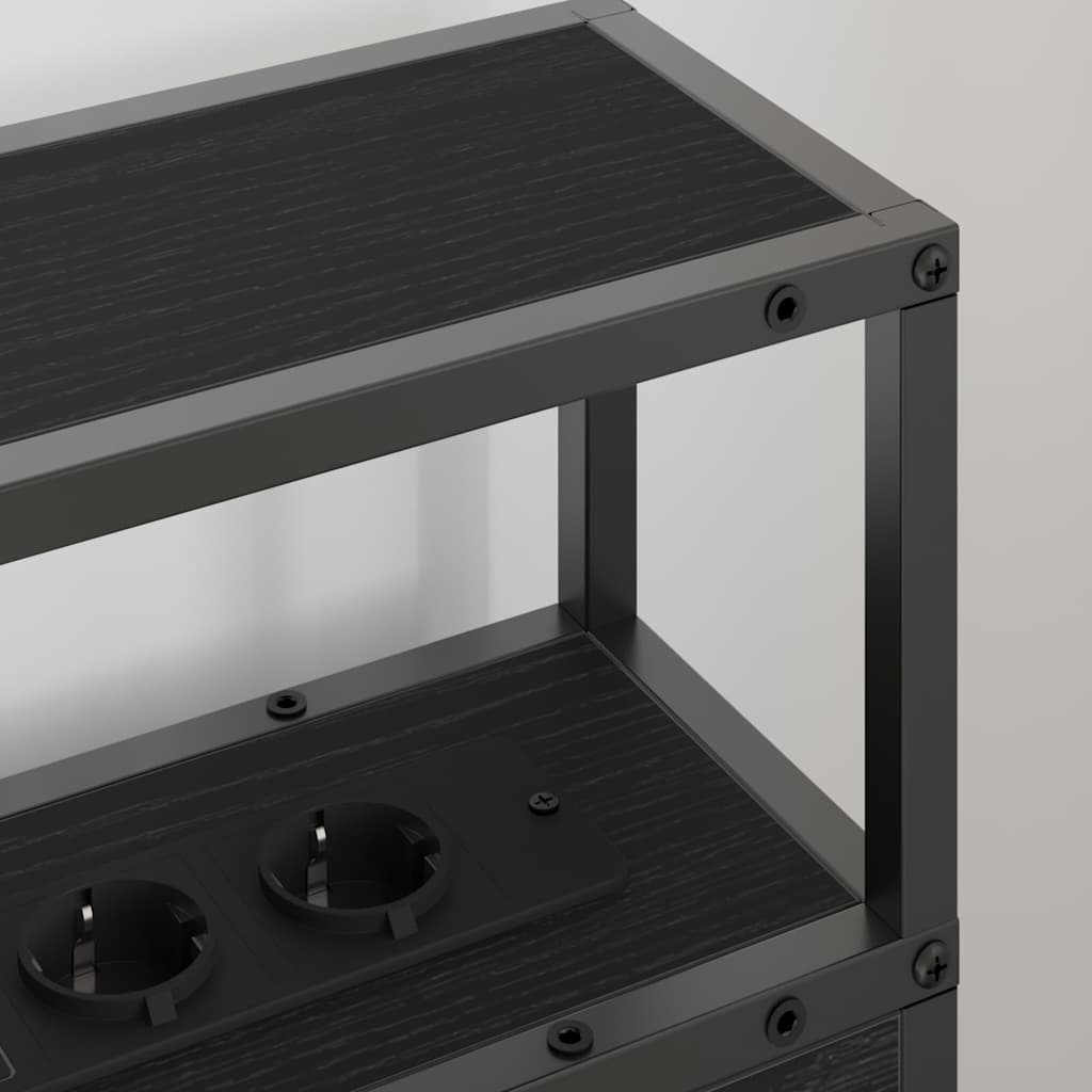 vidaXL Κεφαλάρι Αποθήκης με ράφι Μαύρη δρυς 100 cm Επεξεργασμένο ξύλο